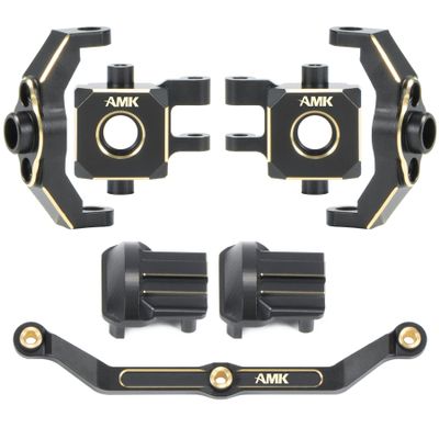 TRX4M Brass Weight Blocks Knuckle Axle Cover Diff Cover Steering Link for 1/18 RC Car TRX4M Upgrade Parts RC Crawler (4-in-1 Set for TRX4M)