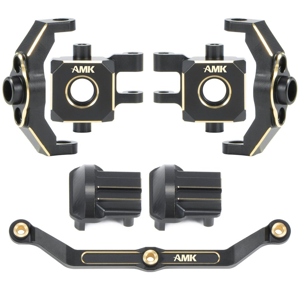 TRX4M Brass Weight Blocks Knuckle Axle Cover Diff Cover Steering Link for 1/18 RC Car TRX4M Upgrade Parts RC Crawler (4-in-1 Set for TRX4M)