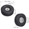 Hobbypark 1.9 Beadlock Wheels and Tires 120mm / 4.72inch Height and Mounting Install Tool for 1/10 RC Crawler with Foam Inserts,Set of 4 (Silver&Black) view 2