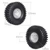 HobbyPark 1.9 Beadlock Wheels and Tires 120mm / 4.72inch Height with Mounting Tool for Traxxas TRX4 Axial SCX10 II III Redcat Gen8 Gen7 12mm Hex 1/10 Crawler Upgrades, 4-Set (Silver) view 2