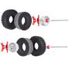HobbyPark 1.9 Beadlock Wheels and Tires 120mm / 4.72inch Height with Mounting Tool for Traxxas TRX4 Axial SCX10 II III Redcat Gen8 Gen7 12mm Hex 1/10 Crawler Upgrades, 4-Set (Silver) view 4