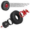 Hobbypark Aluminum 1.9 Beadlock Wheels and 1.9 Tires Height 4.72inch 120mm Soft Rubber Good Grip with Install Tool for 1/10 RC Crawler with Foam Inserts,Set of 4 (Red Rings) view 4