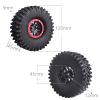 HobbyPark 1.9 Beadlock Wheels and Tires Height 4.72inch 120mm Soft Rubber Good Grip, Mounting Tool for TRX4 Axial SCX10 II III Redcat Gen8 Gen7 1/10 RC Crawler w/Foam,Set of 4 (Red Rings) view 2