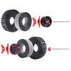 HobbyPark 1.9 Beadlock Wheels and Tires Height 4.72inch 120mm Soft Rubber Good Grip, Mounting Tool for TRX4 Axial SCX10 II III Redcat Gen8 Gen7 1/10 RC Crawler w/Foam,Set of 4 (Red Rings) view 4