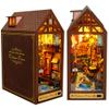 Lannso DIY Book Nook Kit, DIY Dollhouse Booknook Insert Decor, 3D Wooden Puzzle Miniature Kit with LED Light (TC16) view 1