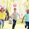 Set of 2, Personalized Easter Baskets with Names for Boys & Girls, Pink/Blue Bunny Ears Custom Easter Bag for Kids, 9 Designs, Easter Tote Bags with Handles for Easter Eggs, Easter Gift Bags for Kids view 4