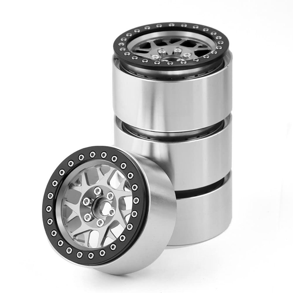 Lifehead Aluminum RC Rims 2.2 Inch Split Structure Beadlock Wheels Rims for 1/10 RC Model Car Crawler Retrofit Accessories D90 KM5 YK4082 Axial SCX10 90046 RR10 Traxxas TRX4 TRX6