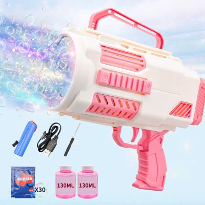 KB KAIBO Upgraded Bubble Gun No Dip, Bubble Machine Gun with Light, 9000+ Bubbles Per Min Bubbles for Kids Toys, Valentines Birthday Gifts for Kids, Grandkids, Boys, Girls 3-12 Years Old -Pink