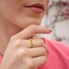 Supcare Thick Fidget Ring Gold Wedding Band Ring Pinky Promise Ring for Women Rotation Spinner Ring with Engraving view 2