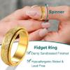 Supcare Thick Fidget Ring Gold Wedding Band Ring Pinky Promise Ring for Women Rotation Spinner Ring with Engraving view 4