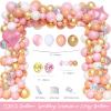 Fiesec Princess Birthday Party Decorations, Pink Princess Birthday Backdrop Balloon Garland Arch Banner Tablecloth Cake Cupcake Topper 3D Butterfly for Girls Pastel Floral Castle Party Supplies view 3