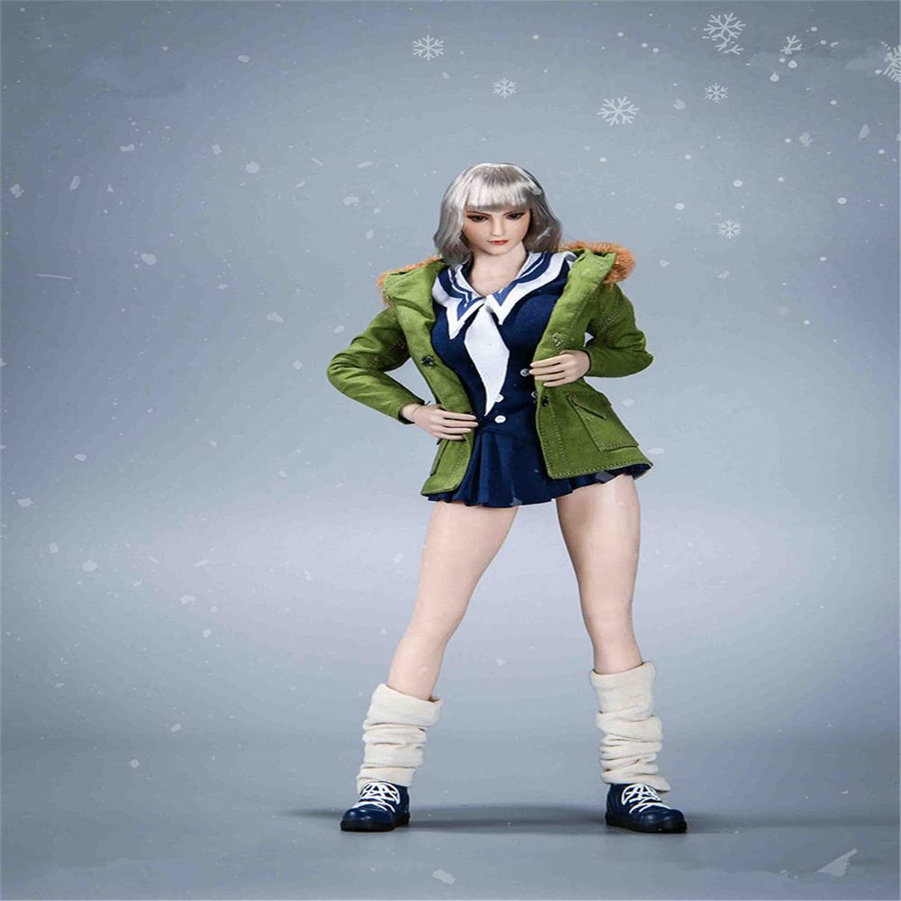 1/6 Scale Winter Girl Female Head Sculpt and Clothes for 12inch Phicen TBL JO Female Action Figure Body (B)