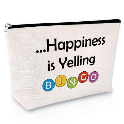 Bingo Makeup Bag for Women Bingo Game Lover Player Gifts Birthday Slot Machine Presents for Casino Lover Gambler Cosmetic Bag Christmas Graduation Presents Travel Cosmetic Pouch
