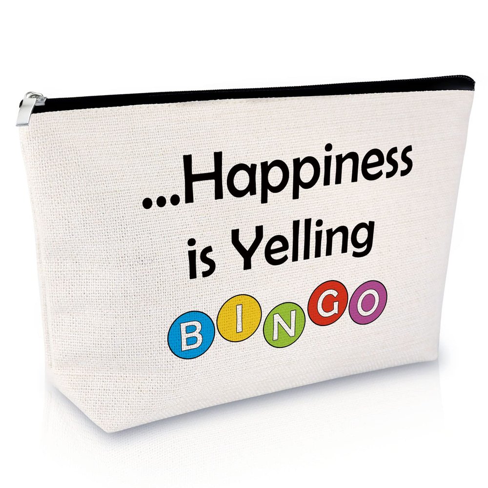 Bingo Makeup Bag for Women Bingo Game Lover Player Gifts Birthday Slot Machine Presents for Casino Lover Gambler Cosmetic Bag Christmas Graduation Presents Travel Cosmetic Pouch