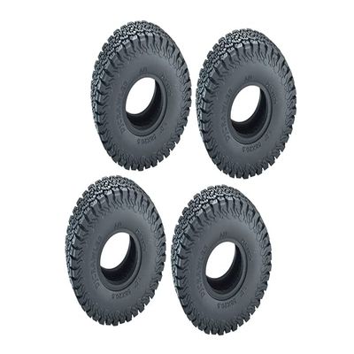 GPM Upgrades 1.0 Inch Adhesive Crawler Rubber Tires 53mm X 20.5mm with Foam Inserts for 1/18 4WD TRX4M Ford Bronco97074-1/ TRX4M Land Rover Defender97054-1/ SCX24 Rc Cars (Adhesive)