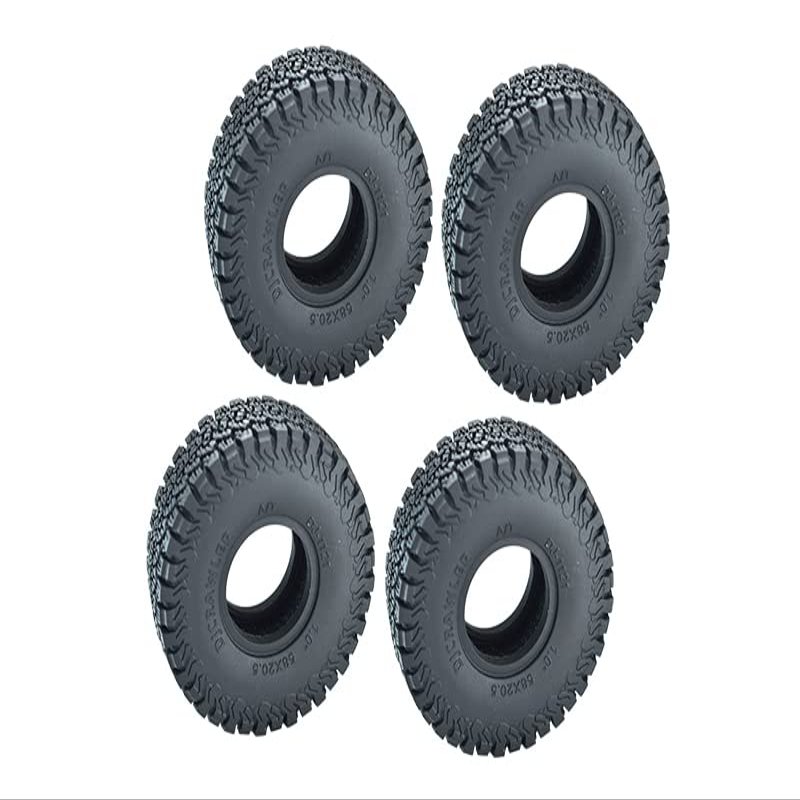 GPM Upgrades 1.0 Inch High Adhesive Crawler Rubber Tires 53mm X 20.5mm with Foam Inserts for 1/18 4WD TRX4M Ford Bronco97074-1/ TRX4M Land Rover Defender97054-1/ SCX24 Rc Cars (High Adhesive)