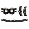 INJORA Brass Steering Blocks Knuckle, Steering Link and Caster Blocks C-Hubs Set for TRX4M 1/18 RC Crawler Upgrade Parts, Black view 1