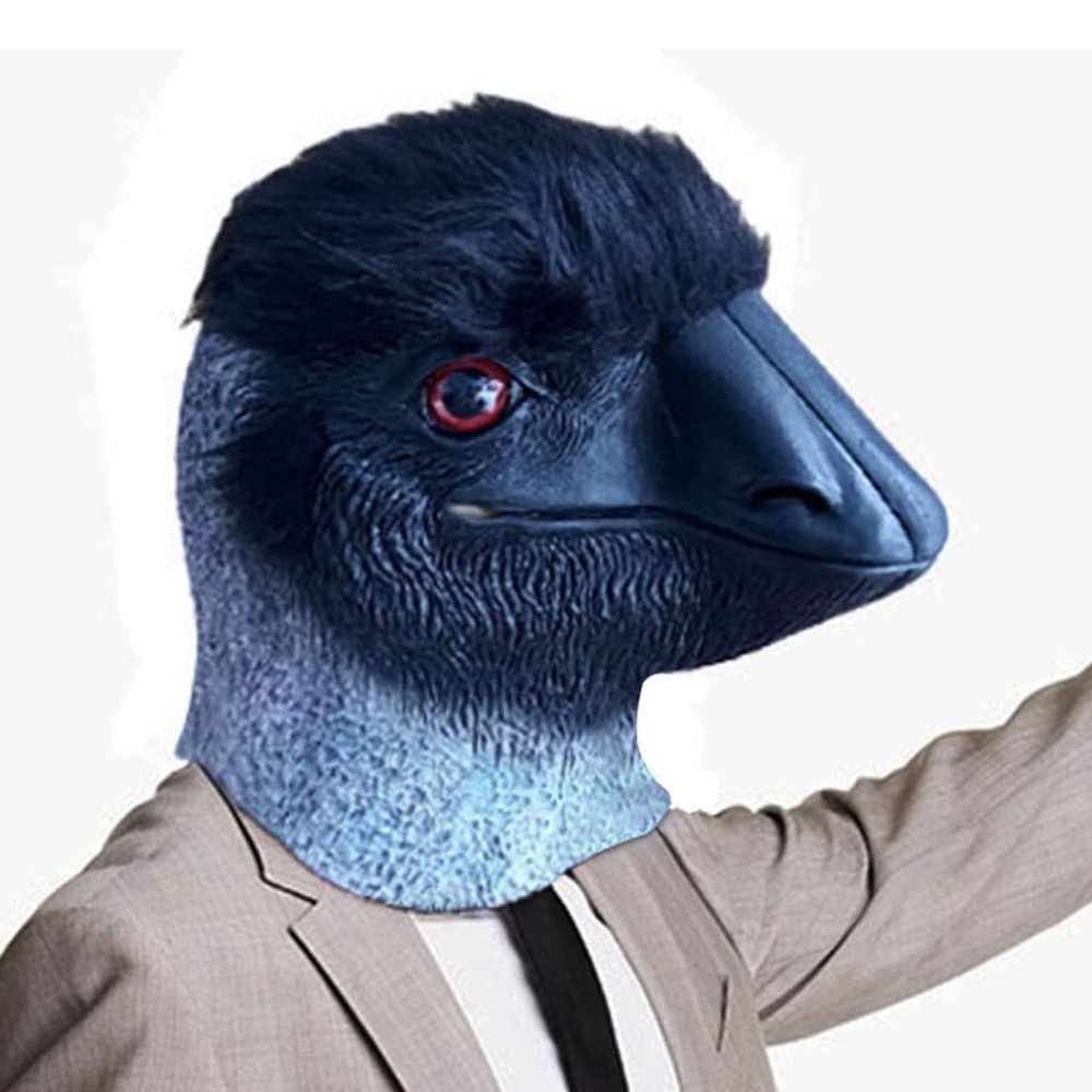 BEESUM 2023 Common Ostrich Head Mask Realistic Bird Cosplay Masks for Halloween Party Costume Latex