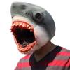 BEESUM 2023 Bloody Shark Head Mask Realistic Megalodon Cosplay Masks for Halloween Party Costume Latex (Grey) view 1