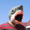 BEESUM 2023 Bloody Shark Head Mask Realistic Megalodon Cosplay Masks for Halloween Party Costume Latex (Grey) view 3