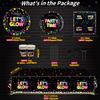 458 Pcs Glow Party Supplies - Include Balloons, Banner, Glow Sticks, Tableware and Tablecloths for Neon Party Decorations, Serves 20 view 2