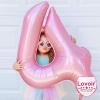 40 Inch Baby Pink Number 5 Balloon Large Size Jumbo Digit Foil Mylar Helium Light Pink Balloons for Girls 5th Pink Theme Birthday Party Supplies Anniversary Celebration Decorations Photo Shoot view 3