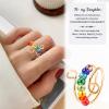 ONESING 4 Pcs Anxiety Ring for Women to My Daughter Gift Fidget Rings with Beads Stacking Spinner Rings Anxiety Stress Relieving Anxiety Rings for Women view 2