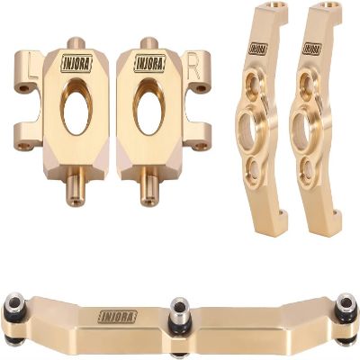 INJORA Brass Caster Blocks C-Hubs, Steering Blocks Knuckle and Steering Link Kit for TRX4M 1/18 RC Crawler Upgrade Parts
