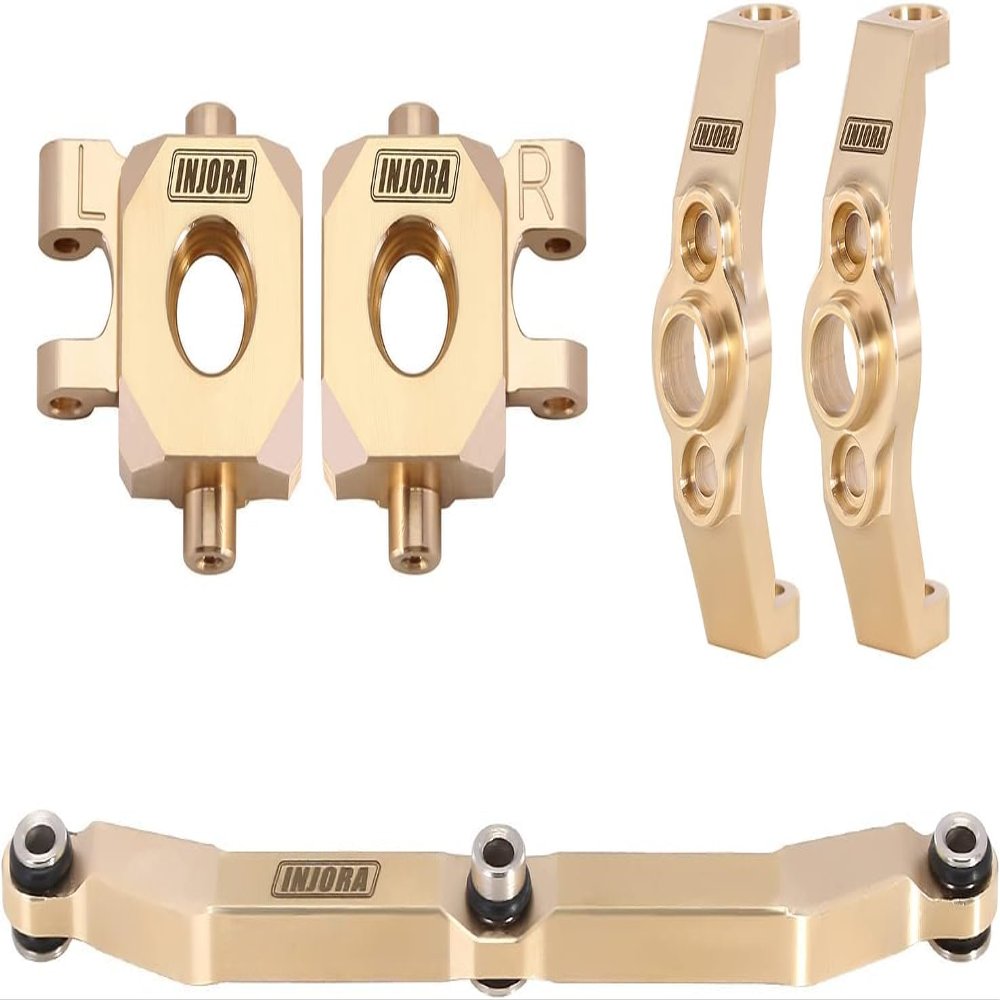 INJORA Brass Caster Blocks C-Hubs, Steering Blocks Knuckle and Steering Link Kit for TRX4M 1/18 RC Crawler Upgrade Parts