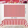 4 Pcs Carnival Table Cloths, Red and White Stripe Tablecloths, Red Plastic Table Cover, Circus Theme Party Decorations for Carnival, Movie Night, Kid's Birthday, Christmas (4, Red, 51'' x 108'') view 2