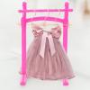 LOGOFUN 5pcs Doll Clothes Hangers with Clip Mini Dress Hangers Metal Pants Clip Dollhouse Accessories (Rose Gold-120mm) view 3