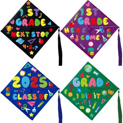 24 Pcs Kindergarten Graduation Cap Topper Craft for Kids, 2026 DIY Art Stickers Carft for Grad Hat Top Congrats Grad Decoration Set (Kindergarten Grad)