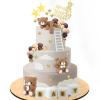Yinder Bear Cake Toppers Mini Bear Cake Decorations Cake Toppers Gold White Pearl Ball for Birthday Party Decorations(Dark Brown,Cute Style) view 1