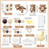 Yinder Bear Cake Toppers Mini Bear Cake Decorations Cake Toppers Gold White Pearl Ball for Birthday Party Decorations(Dark Brown,Cute Style) view 3