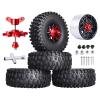 HobbyPark 2.2 Beadlock Wheels and Tires Height 5.67inch/144mm with Foam Inserts for 1/10 RC Crawler, w/Beadlocks Mounting Tool, Set of 4 view 1