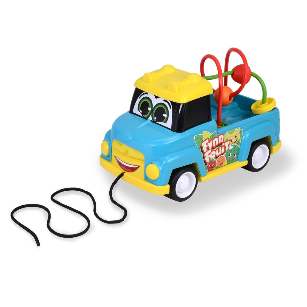 Dickie Toys ABC - Toy Car Fynn Fruit (25 cm) - Pull Toy with Motor Skills Bow, Horn and Cord, Baby Toy from 1 Year (12 Months)