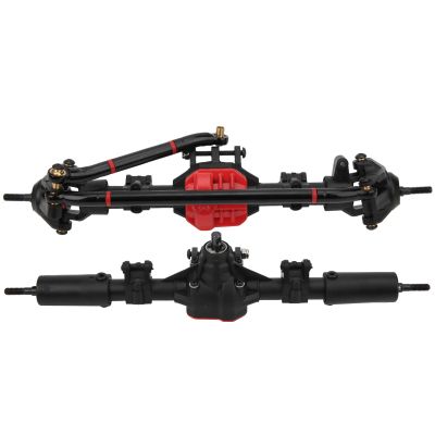 RC Front Rear Shaft Axle Straight Complete Axle with 2pcs Metal Drive Shaft Fit Axles for 1/10 Axial SCX10 I SCX10 II RC Car Power Plant & Driveline Systems