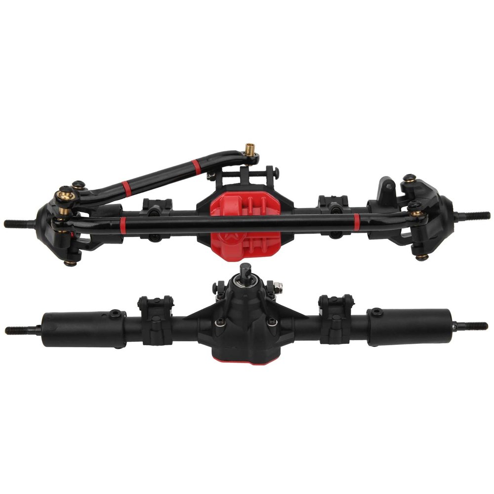 RC Front Rear Shaft Axle Straight Complete Axle with 2pcs Metal Drive Shaft Fit Axles for 1/10 Axial SCX10 I SCX10 II RC Car Power Plant & Driveline Systems
