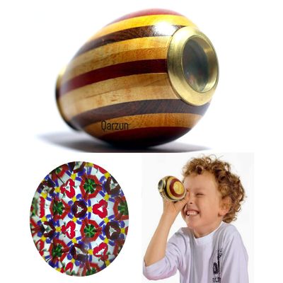 Qarzun Wooden Antique Kaleidoscope Vintage Brass Glass Handheld Kaleidoscope Stained Wood Vintage Look Kaleidoscope Kaleidoscope for Kids Friends Family Children by Brass Collection