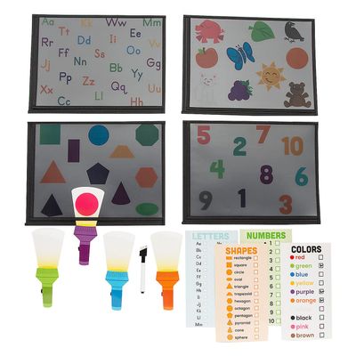 Fun Express Basic Skills Magic Flashlight Activity Set for Engaging Learning, Imaginative Play & Skill Development! Perfect for Kids - 16 Pieces