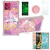 Case for Moto Edge 30 Fusion Case Compatible with Motorola Edge 30 Fusion Phone Case Cover [with Tempered Glass Screen Protector][Hard PC + Soft Silicone][Ring Support] [Gold Glitter+Luminous] JSF-DJS view 1