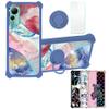 Case for Ulefone Note 14 Case Compatible with Ulefone Note 14 Phone Case Cover [with Tempered Glass Screen Protector][Hard PC + Soft Silicone][Ring Support] [Colorful Reflect Light] IMDL-SSS view 1