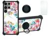 Galaxy S23 Ultra Case Compatible with Samsung Galaxy S23 Ultra Phone Case Cover [with Tempered Glass Screen Protector][Hard PC + Soft Silicone][Ring Support] [Colorful Reflect Light] IMDH-MDH view 1