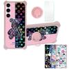 Galaxy S23 Case Compatible with Samsung Galaxy S23 Phone Case Cover [with Tempered Glass Screen Protector][Hard PC + Soft Silicone][Ring Support] [Colorful Reflect Light] IMDF-JXX view 1