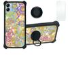 Galaxy A04e Case Compatible with Samsung Galaxy A04e Phone Case Cover [with Tempered Glass Screen Protector][Hard PC + Soft Silicone][Ring Support] [Colorful Reflect Light] IMDH-HSJ view 1