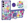 Galaxy S23 Case Compatible with Samsung Galaxy S23 Phone Case Cover [with Tempered Glass Screen Protector][Hard PC + Soft Silicone][Ring Support] [Colorful Reflect Light] IMDZ-HUA1 view 1