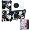 ATT Motivate 3 Case Compatible with AT&T Motivate 3 EABF22206A Phone Case Cover [with Tempered Glass Screen Protector][Hard PC + Soft Silicone][Ring Support] [Colorful Reflect Light] IMDH-HS view 1