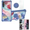Galaxy A34 5g Case Compatible with Samsung Galaxy A34 5g Phone Case Cover [with Tempered Glass Screen Protector][Hard PC + Soft Silicone][Ring Support] [Colorful Reflect Light] IMDL-SSS view 1