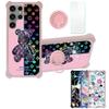 Galaxy S23 Ultra Case Compatible with Samsung Galaxy S23 Ultra Phone Case Cover [with Tempered Glass Screen Protector][Hard PC + Soft Silicone][Ring Support] [Colorful Reflect Light] IMDF-JXX view 1