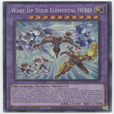 Wake Up Your Elemental Hero - MAZE-EN014 - Collector's Rare - 1st Edition